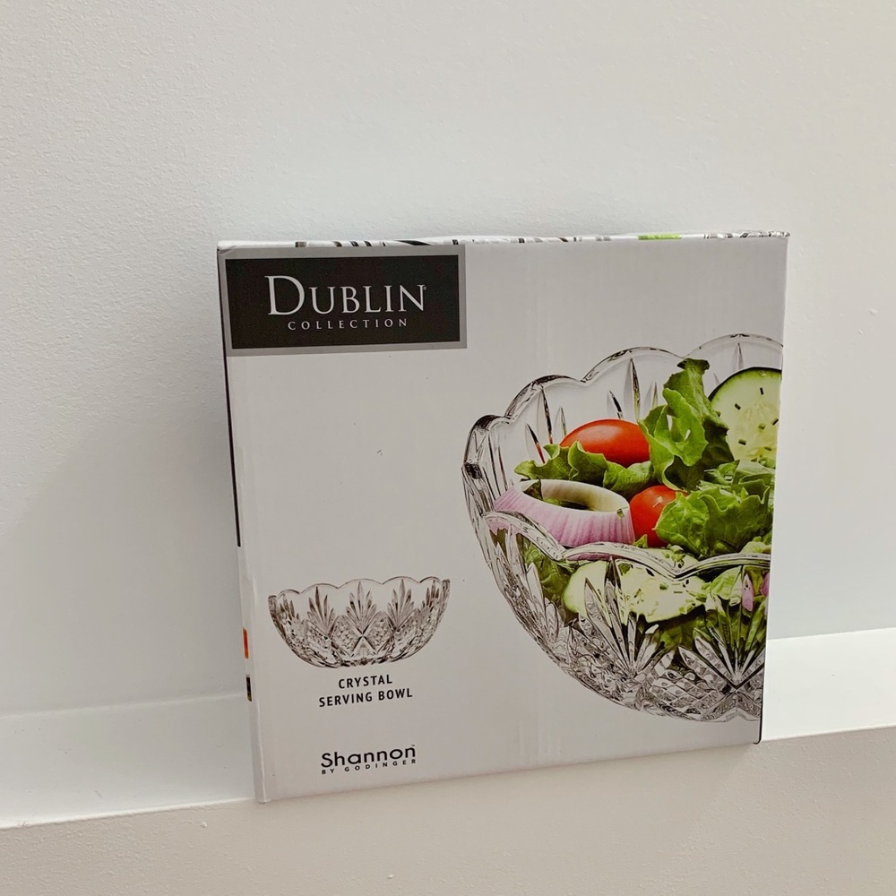 NIB Shannon by Godinger Dublin 8.5" Crystal Serving Bowl - Picture 5 of 5